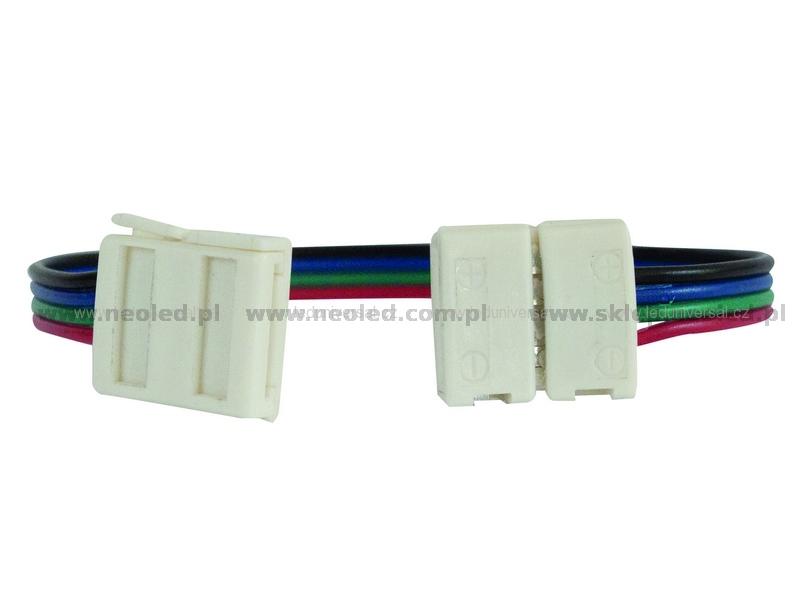 Konektor pro spojení LED RGB pásků "uzamykací" uzavřený, kabel 15cm