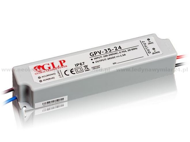 GLP napájecí zdroj  GPV-35-24, 12V, 1,5A IP67 36W