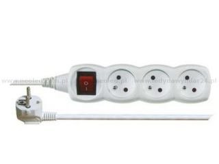 EMOS P1313 prodlužovací  kabel s vypínačem 3 zásuvky 3m bílý