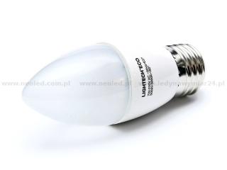 LIGHTECH žárovka svíčka  LED 7W  E27 bílá teplá