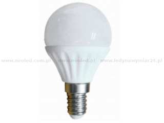 Lightech žárovka LED 3W koule E14 240lm  bílá teplá