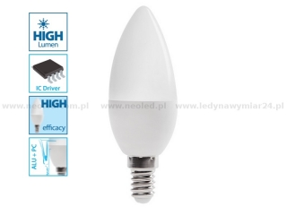 Kanlux DUN LED žárovka svíčka 6,5W E14 600lm bílá neutruální