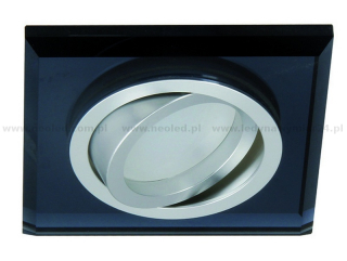 Kanlux MORTA CT-DTL50-B bodové čtvercové svítidlo černé,stříbrný prsten