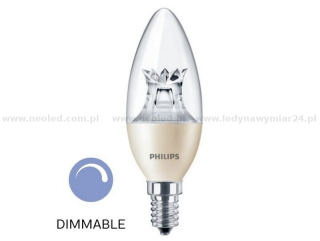 Philips LEDMASTER LED svíčka DT 6-40W E14 B38 CL 822-827 470lm stmívací