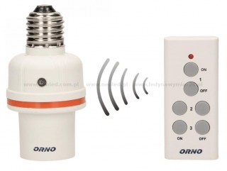 ORNO mini zástrčka řízená dálkovým ovladačem patice E27 230V